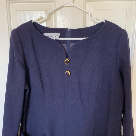 One Piece Navy Blue Dress - Picture 2 of 5